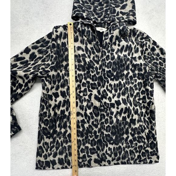 Entro Womens Large Jacket Full Zip Leopard Hooded Long Sleeve Pockets Casual - Picture 4 of 13